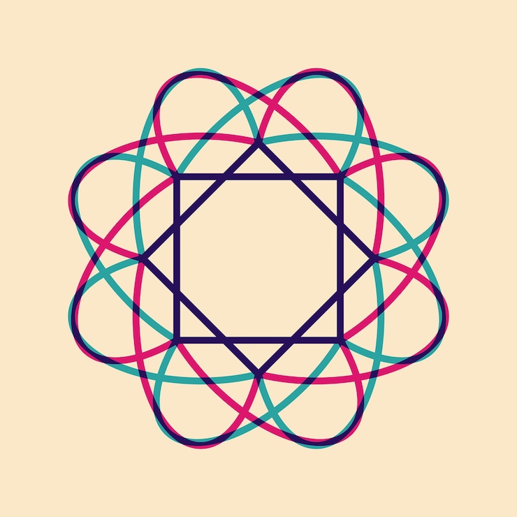 Vector objeto geométrico con efecto de impresión riso elemento gráfico vectorial