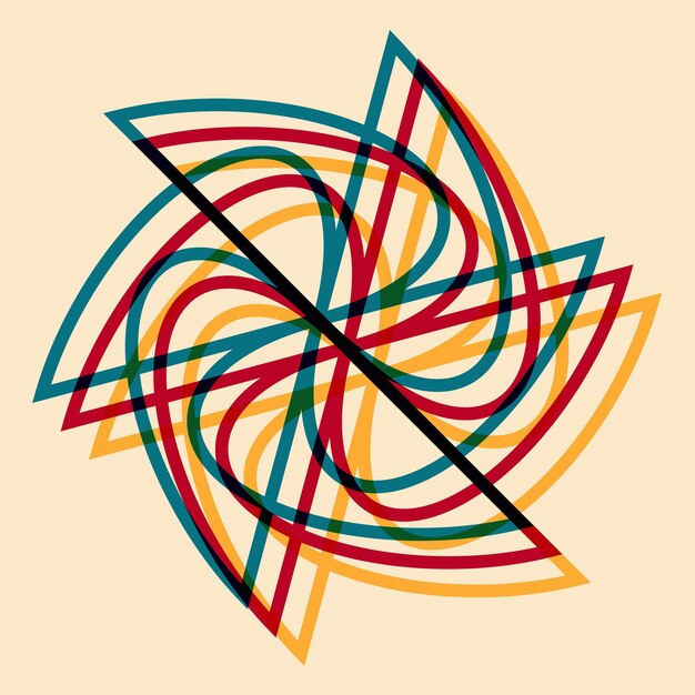 Objeto geométrico con efecto de impresión riso Elemento gráfico vectorial