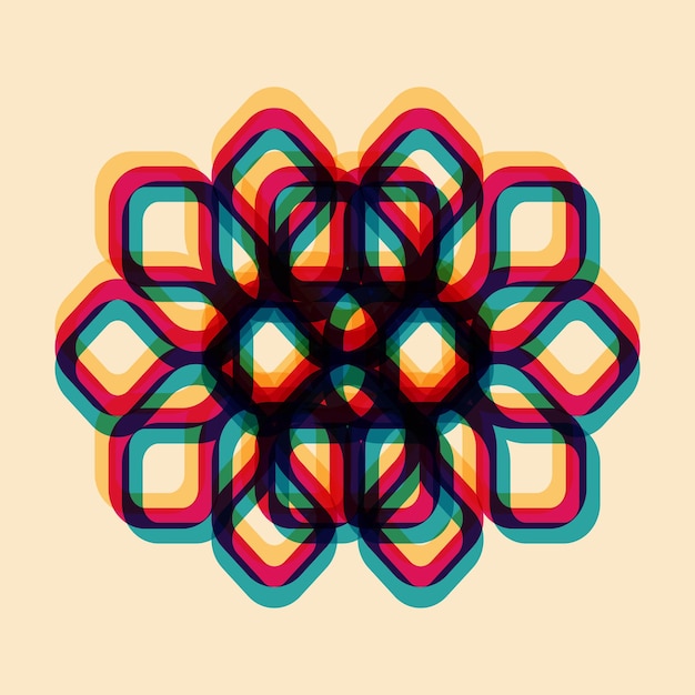 Objeto geométrico con efecto de impresión riso Elemento gráfico vectorial