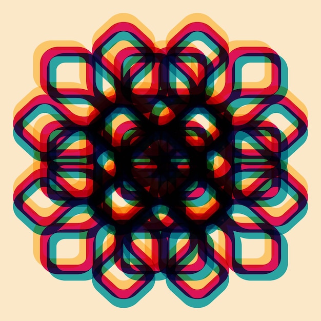 Objeto geométrico con efecto de impresión riso Elemento gráfico vectorial