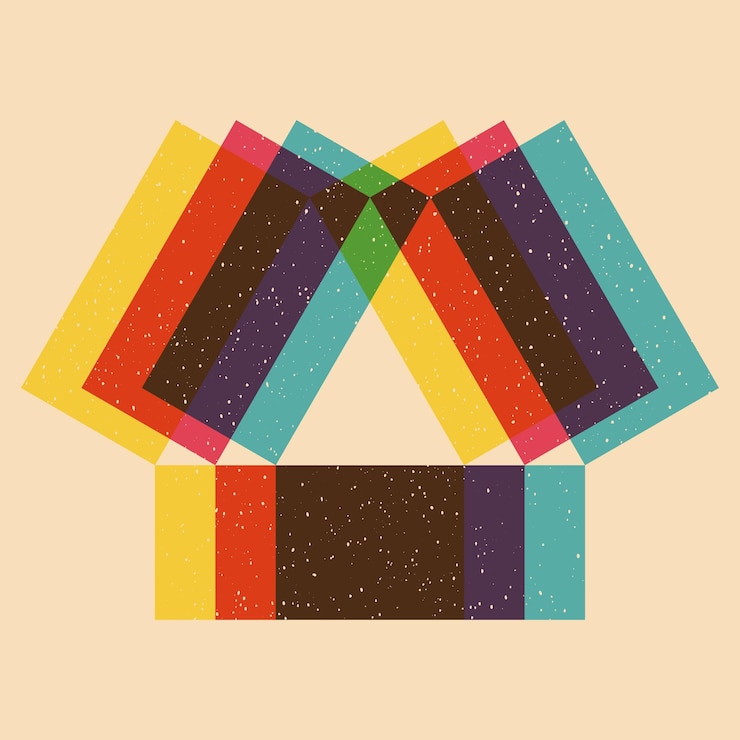 Vector objeto geométrico con efecto de impresión riso elemento gráfico vectorial