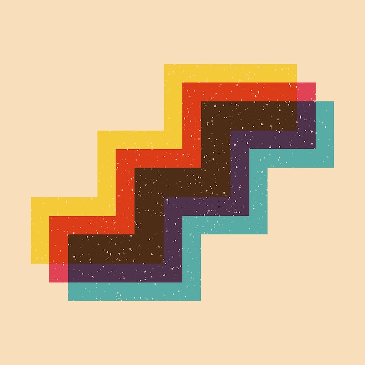 Vector objeto geométrico con efecto de impresión riso elemento gráfico vectorial