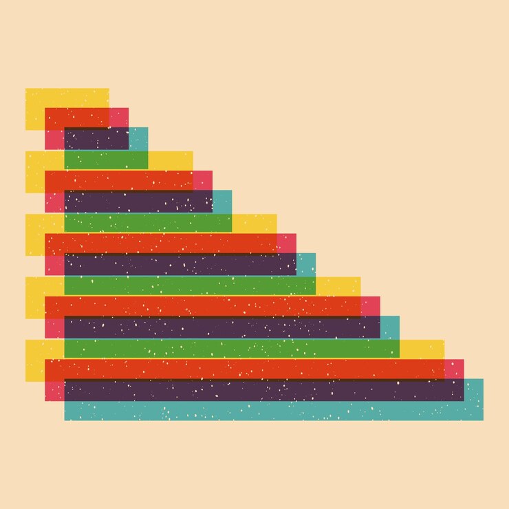 Vector objeto geométrico con efecto de impresión riso elemento gráfico vectorial