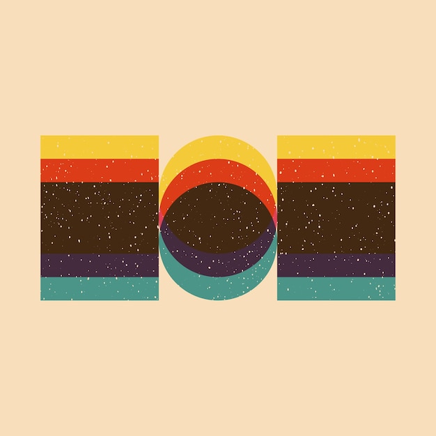 Objeto geométrico con efecto de impresión riso Elemento gráfico vectorial