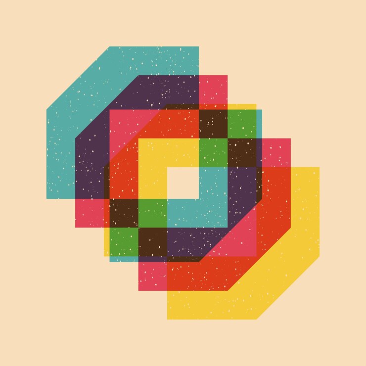 Vector objeto geométrico con efecto de impresión riso elemento gráfico vectorial