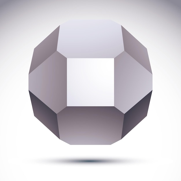 Objeto geométrico poligonal 3D, elemento de diseño abstracto vectorial, pasos claros 8.