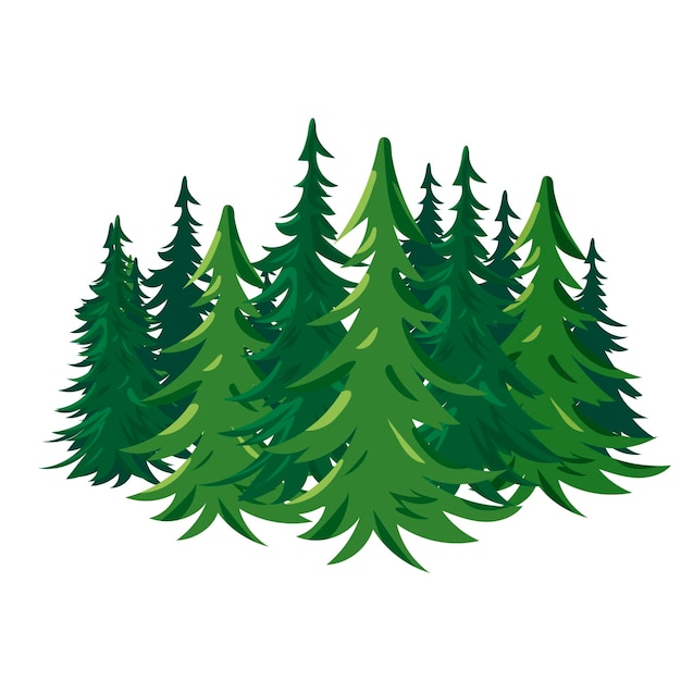Objeto de icono de bosque verde aislado sobre fondo blanco