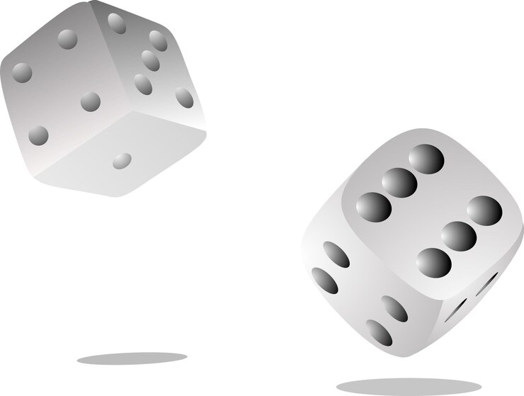 Vector objeto de juego de dos piezas de dados