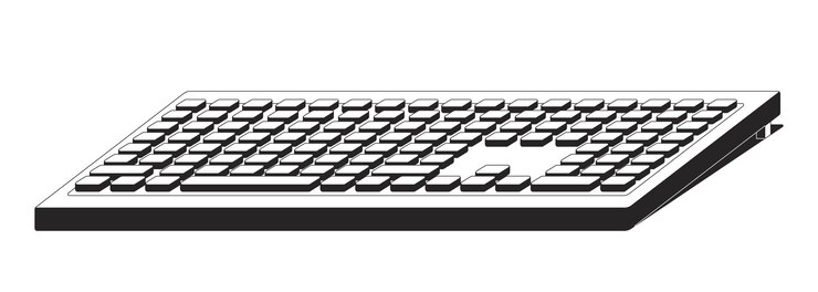 Vector objeto de línea 2d de teclado retrostilo inclinado mínimo