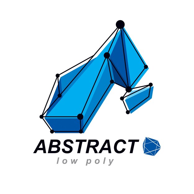 Vector objeto de malla abstracta de origami 3d, elemento de diseño abstracto vectorial. logotipo abstracto de tecnologías de innovación.