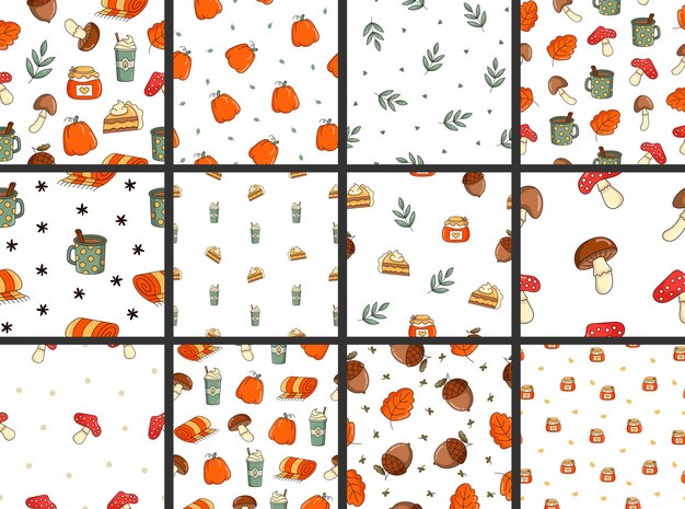 Objeto de otoño Patrón sin costuras