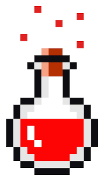 Objeto de pixel de botella de poción