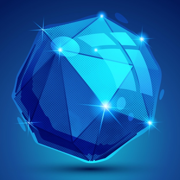 Objeto plástico pixelado de dimensiones complicadas, elemento geométrico sintético punteado.