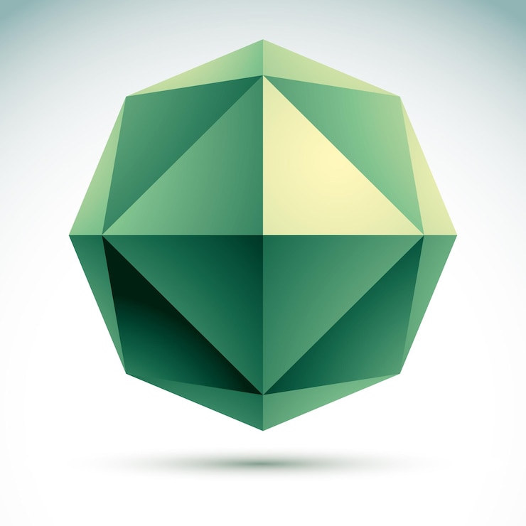 Vector objeto poligonal de origami 3d abstracto, elemento de diseño geométrico vectorial, pasos claros 8.