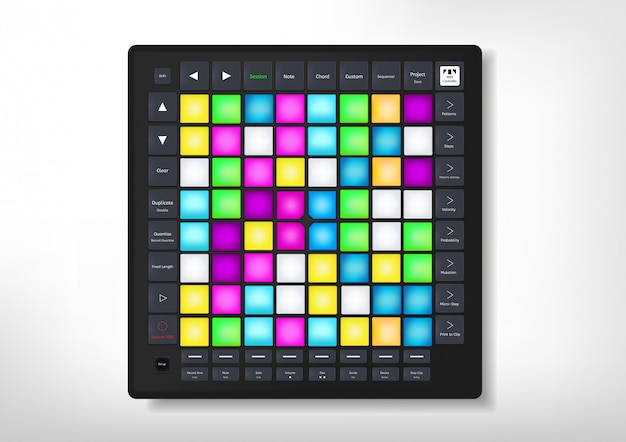 Objeto tecnológico realista del controlador midi Ilustración de Launchpad