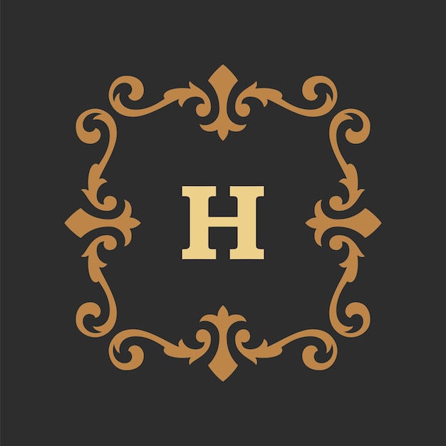 Objeto de vector de plantilla de logotipo de monograma de lujo para diseño de logotipo o insignia