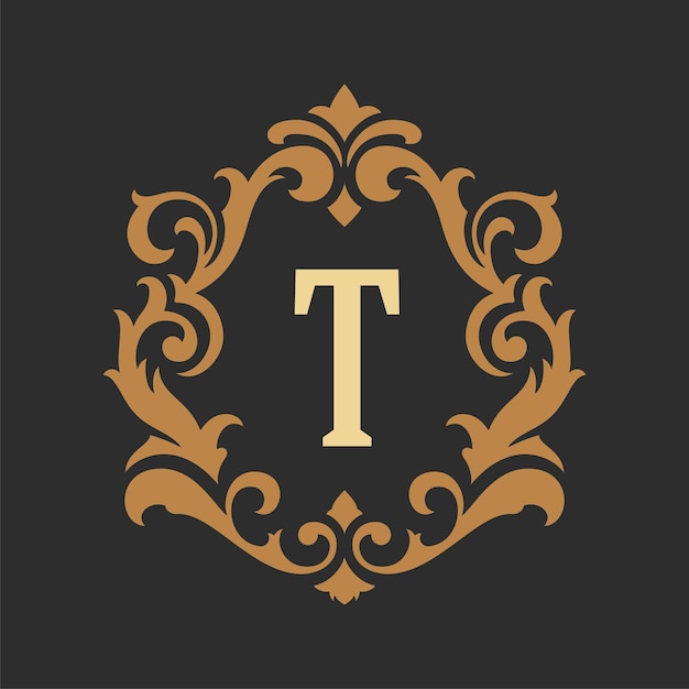 Objeto de vector de plantilla de logotipo de monograma de lujo para diseño de logotipo o insignia