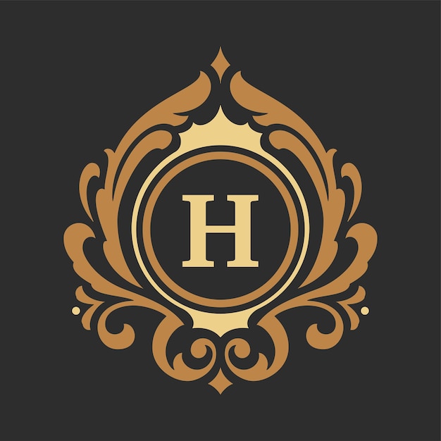 Objeto de vector de plantilla de logotipo de monograma de lujo para diseño de logotipo o insignia
