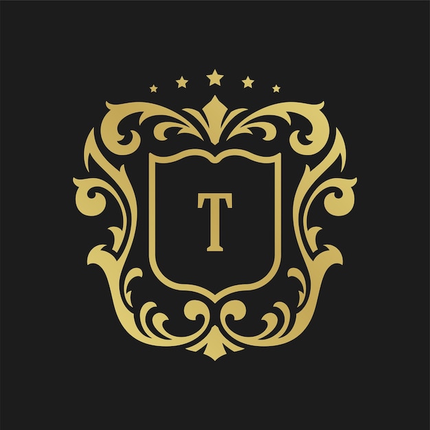 Objeto de vector de plantilla de logotipo de monograma de lujo para logotipo
