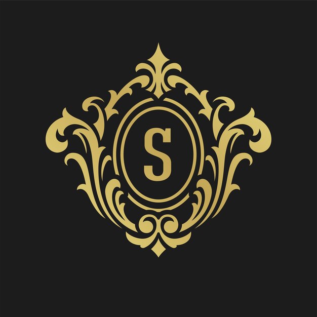 Objeto de vector de plantilla de logotipo de monograma de lujo para logotipo