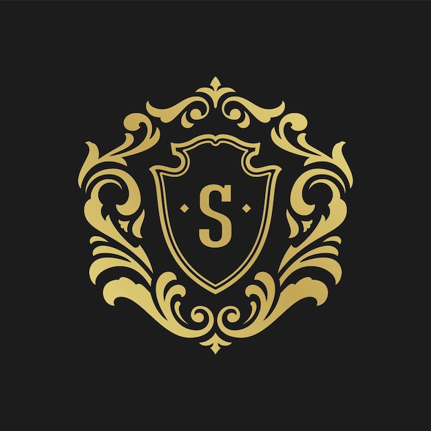 Objeto de vector de plantilla de logotipo de monograma de lujo para logotipo