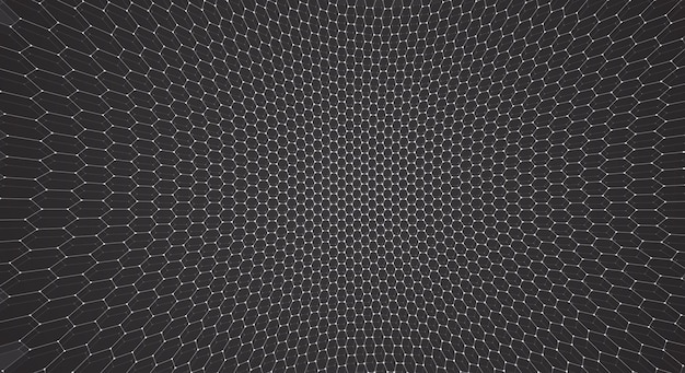 Objeto vectorial 3d de una cuadrícula hexagonal con un diseño elegante de puntos
