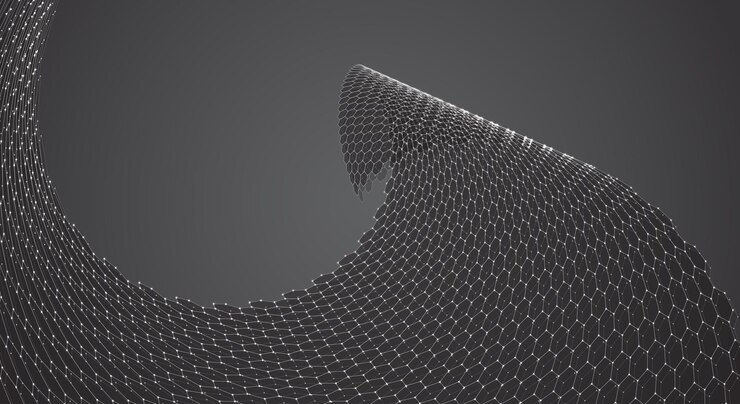 Vector objeto vectorial 3d de una cuadrícula hexagonal con diseño elegante de puntos