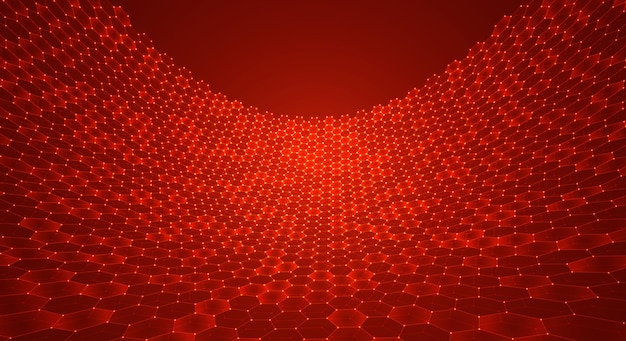 Objeto vectorial 3d de una cuadrícula hexagonal con un diseño elegante de puntos