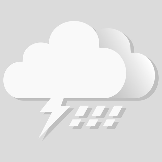 Objeto vectorial aislado clima icono iluminación lluvia nublada