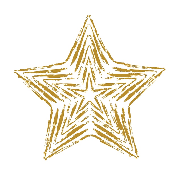 Objeto vectorial de diseño de estrella vieja dorada