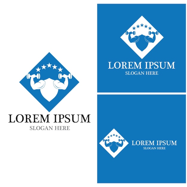 Objeto vectorial e iconos para sport label gym badge fitness logo design