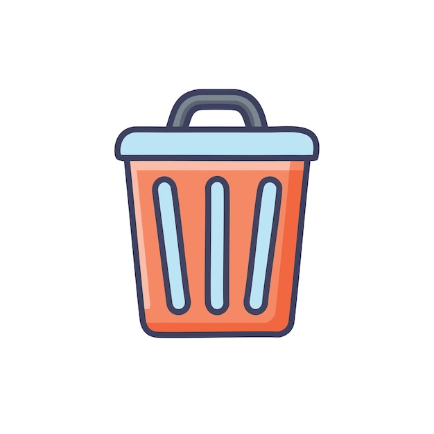 Objeto vectorial simple de píxeles de la canasta de basura
