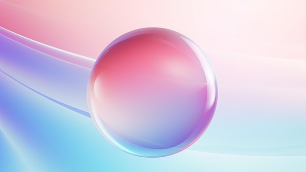 un objeto de vidrio de color azul y rosa con un diseño rojo y azul