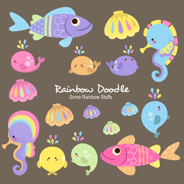 Objetos del arco iris de Leone Doodle