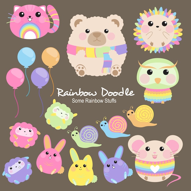 Objetos de arco iris de Milo Doodle