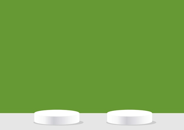 objetos blancos en una mesa blanca contra un fondo verde