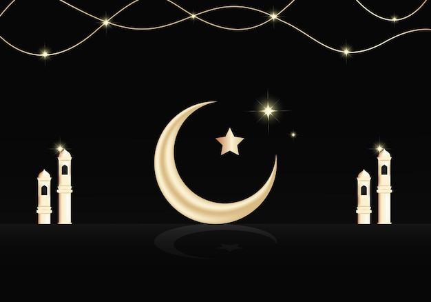 Objetos decorativos en el islam. adornos vectoriales para el mes de ramadán mubarak. ilustración vectorial