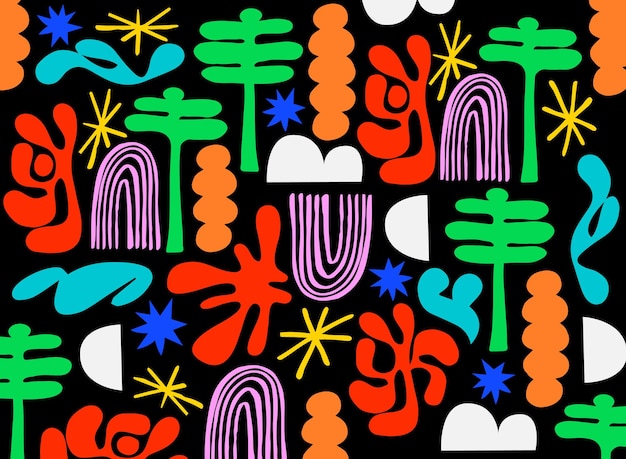 Objetos gráficos que recuerdan a un bosque