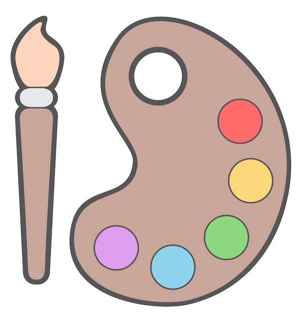 Objetos de iconos de pasatiempos diarios Arte vectorial sencillo para pasatiempos y actividades diarias
