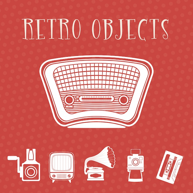 Objetos retro de diseño vintage.