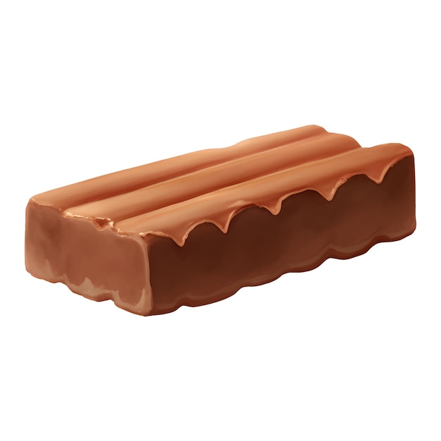 Oblea con glaseado de chocolate Ilustración de pintura dibujada a mano detallada aislada