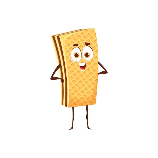 Oblea de vector de personaje de gofre de dibujos animados de aperitivo | Vector Premium Oblea de vector de personaje de gofre de dibujos animados de aperitivo | Vector Premium