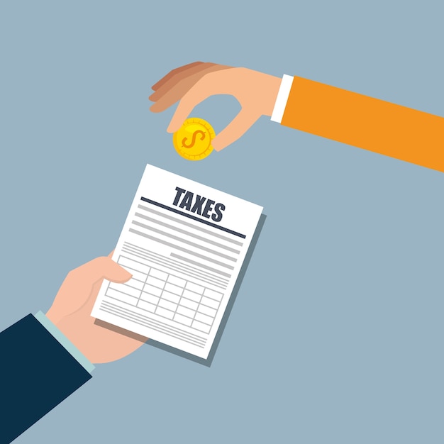 obligaciones fiscales e iconos de la economía