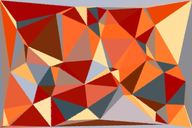 Obra abstracta con triángulos y cuadrados.