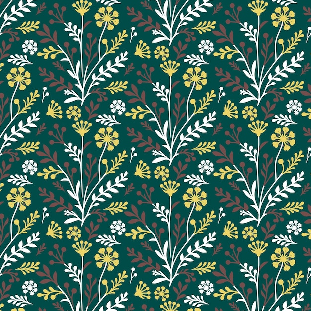obra de arte digital con un patrón floral sin costuras con elementos decorativos intrincados