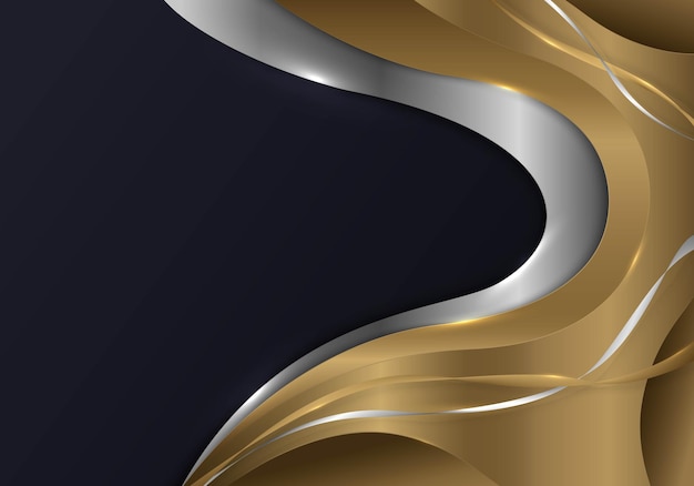 Obra de arte de diseño de plantilla de lujo abstracto de plantilla de estilo dorado y plateado