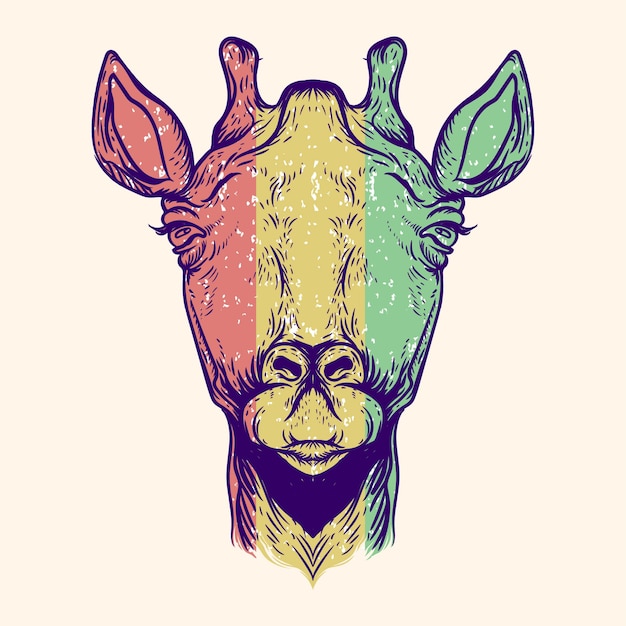 Vector obra de arte de giaffe rtro