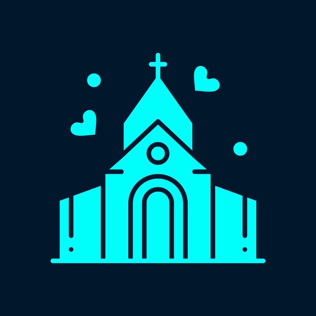Obra de arte de moda de la iglesia gloriosa ilustración vectorial abstracta colorido diseño valioso