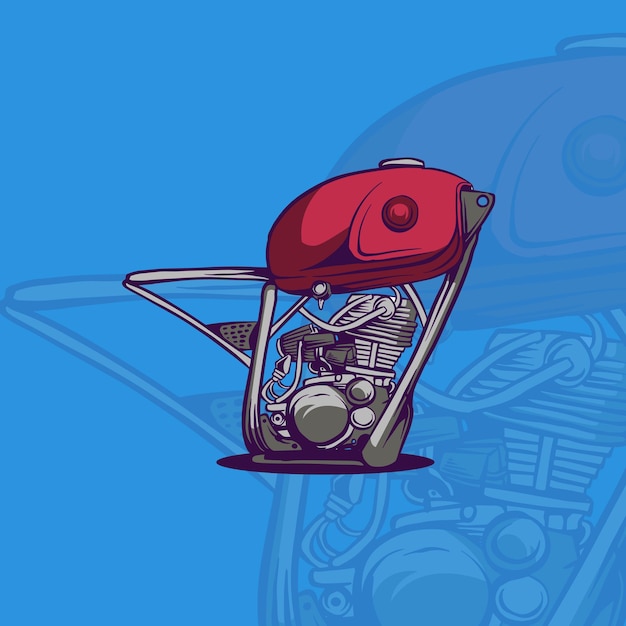 obra de arte de motocicleta clásica personalizada para el logotipo de la camiseta y el póster 009