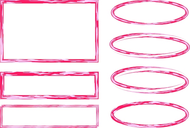 obra de arte rosa roja marcos de patrón abstracto conjunto vector